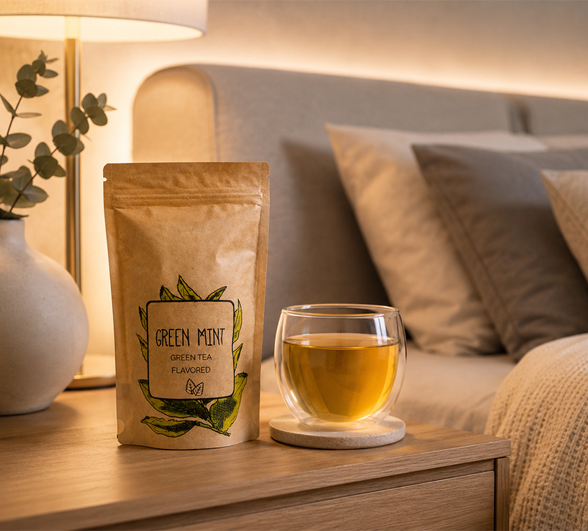 Green Mint Leo Tea – zielona herbata z miętą i młodym bambusem w opakowaniu doypack